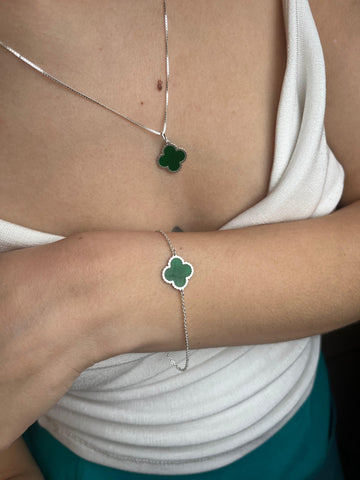 Conjunto Trevo - Colar + Pulseira